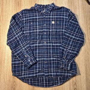 Men's Blue Plaid Carhartt Relaxed Flannel Shirt